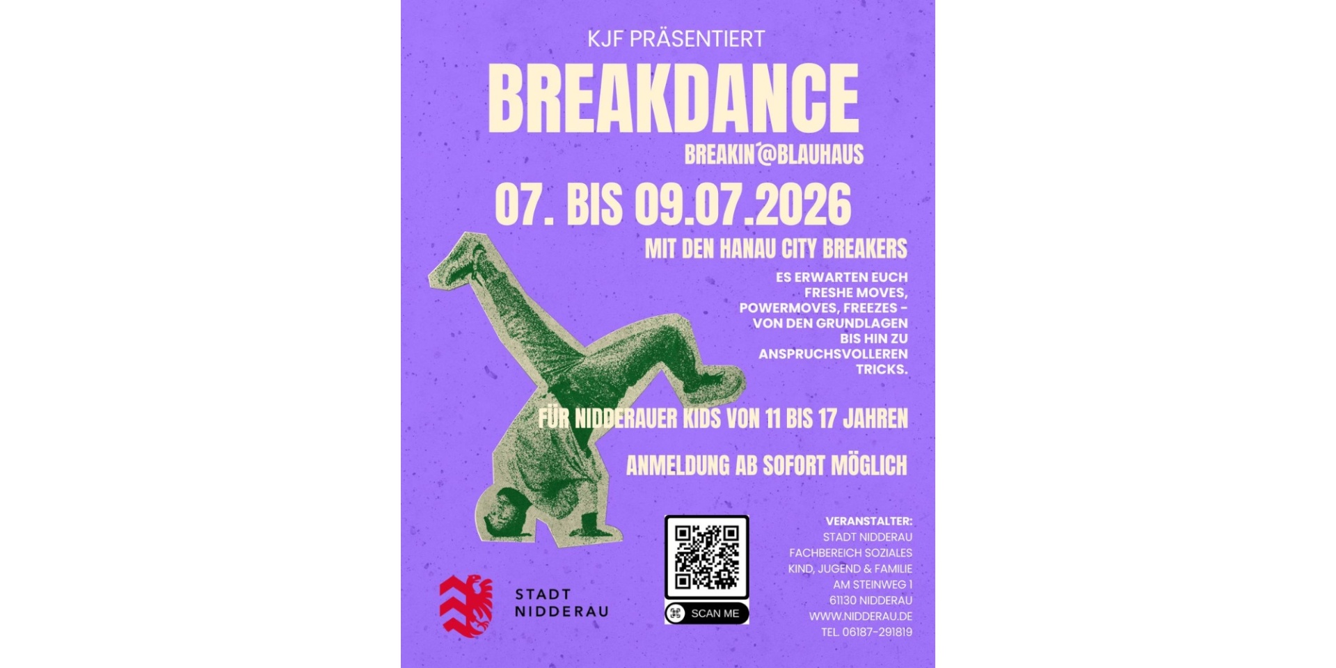 Flyer Ferienangebot KJF Breakdance