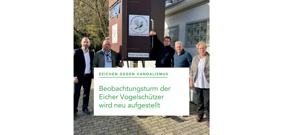 Beobachtungsturm der Eicher Vogelschützer wird neu aufgestellt
