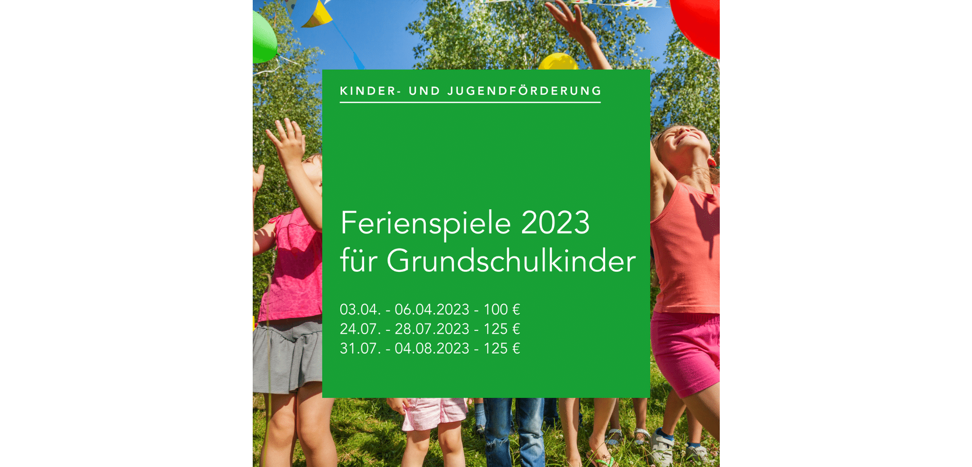 Sharepic Ferienangebote der Kinder- und Jugendförderung 2023