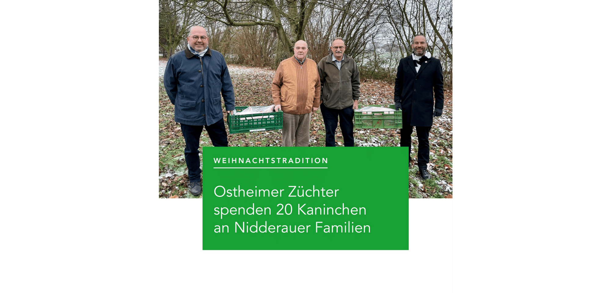 Sharepic: Ostheimer Kaninchenzüchter spenden Festtagsbraten