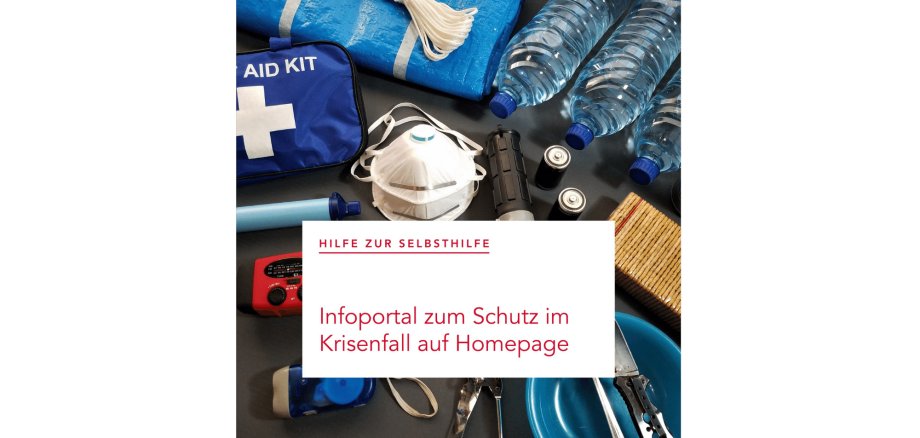 Verschiedene lebensnotwendige Artikel für den Katastrophenfall