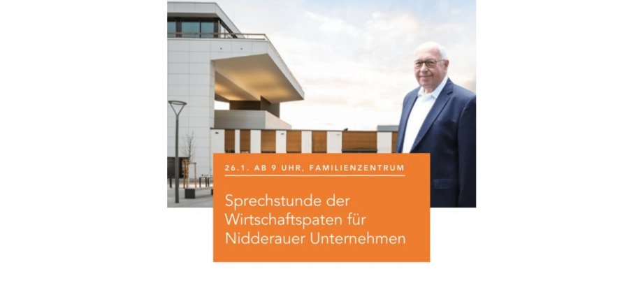 Wirtschaftspate Günter Stoll vor Nidderauer Familienzentrum -Sprechstunde der Wirtschaftspaten