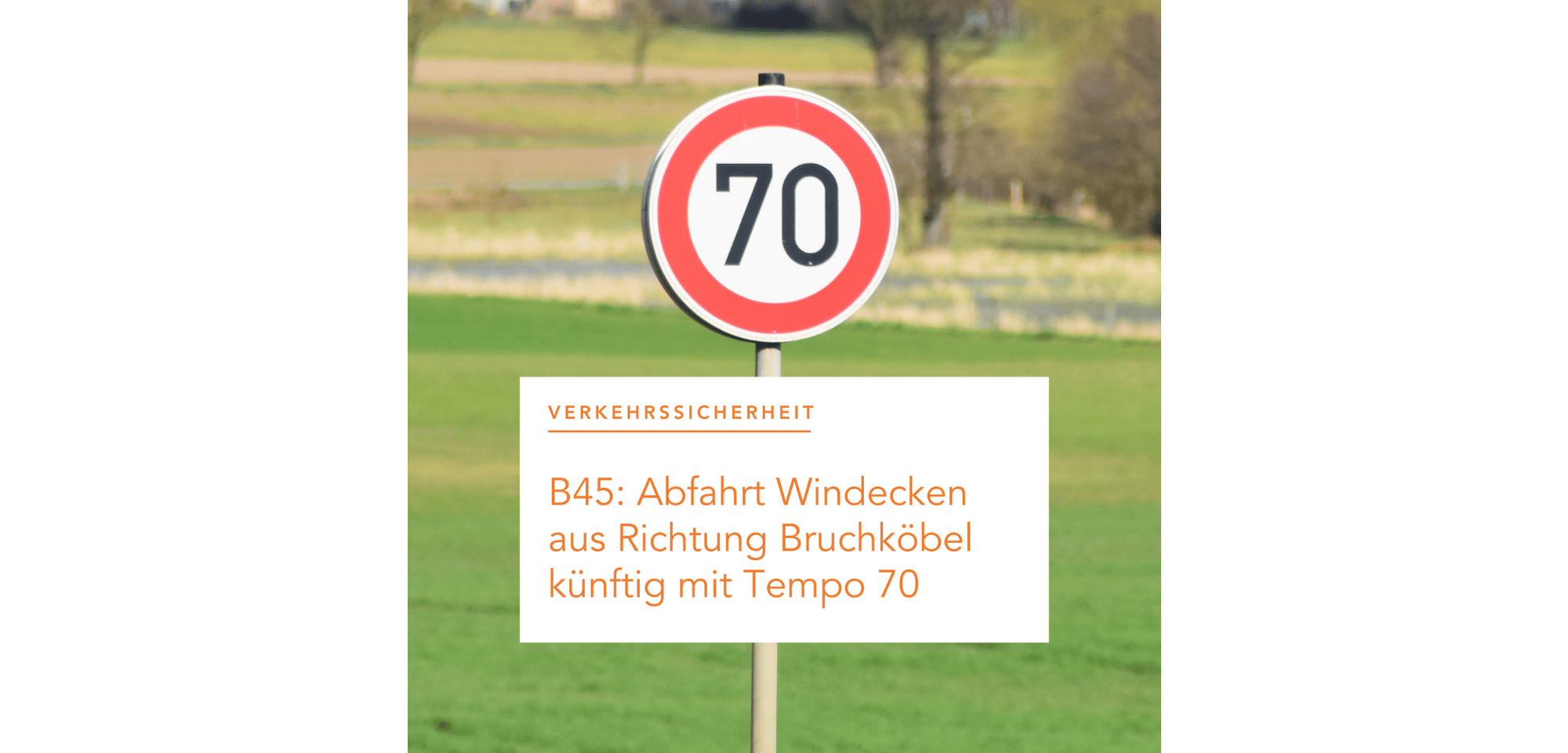 Verkehrsschild Tempo 70