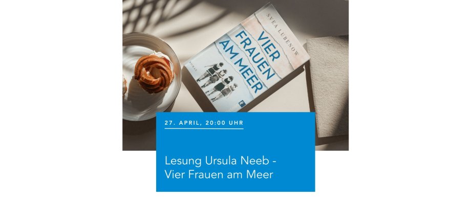 Auf einem Tisch liegendes Buch mit Titel Vier Frauen am Meer von Ursula Neeb