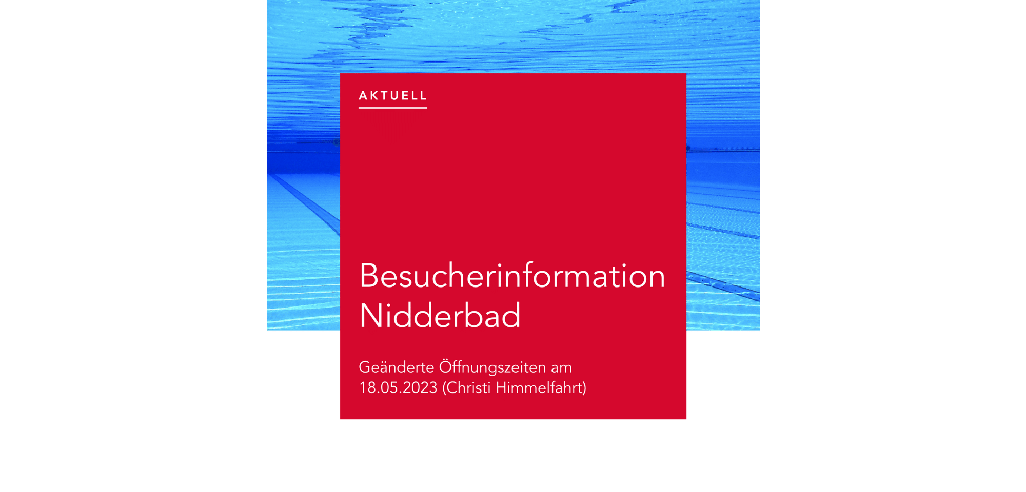 Poolbecken unter Wasser