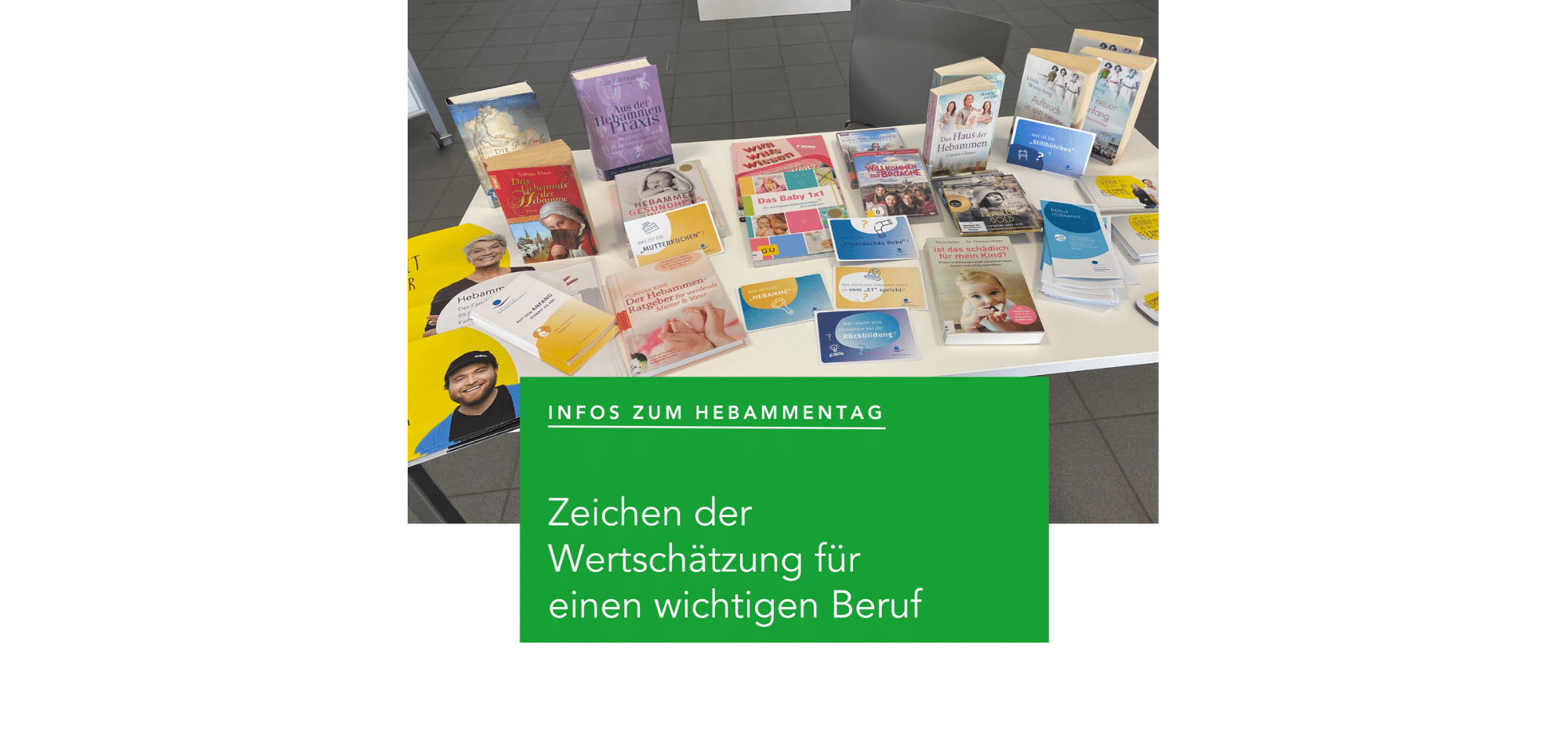 Infomaterial, Broschüren, Flyer von Hebammen