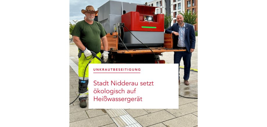 Reinigungsfahrzeug mit zwei Männern 