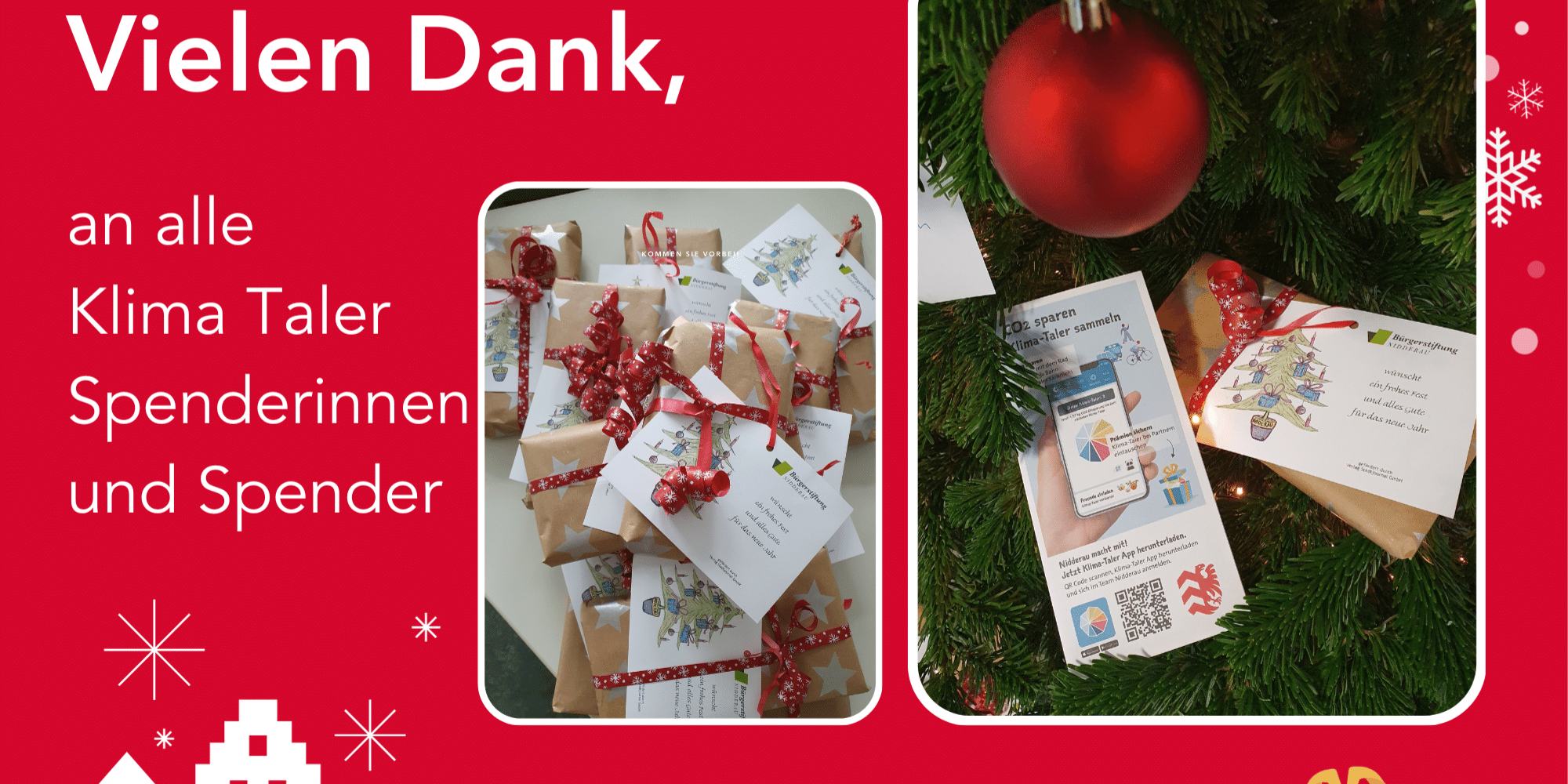 Mehrere Weihnachtspäckchen eingepackt