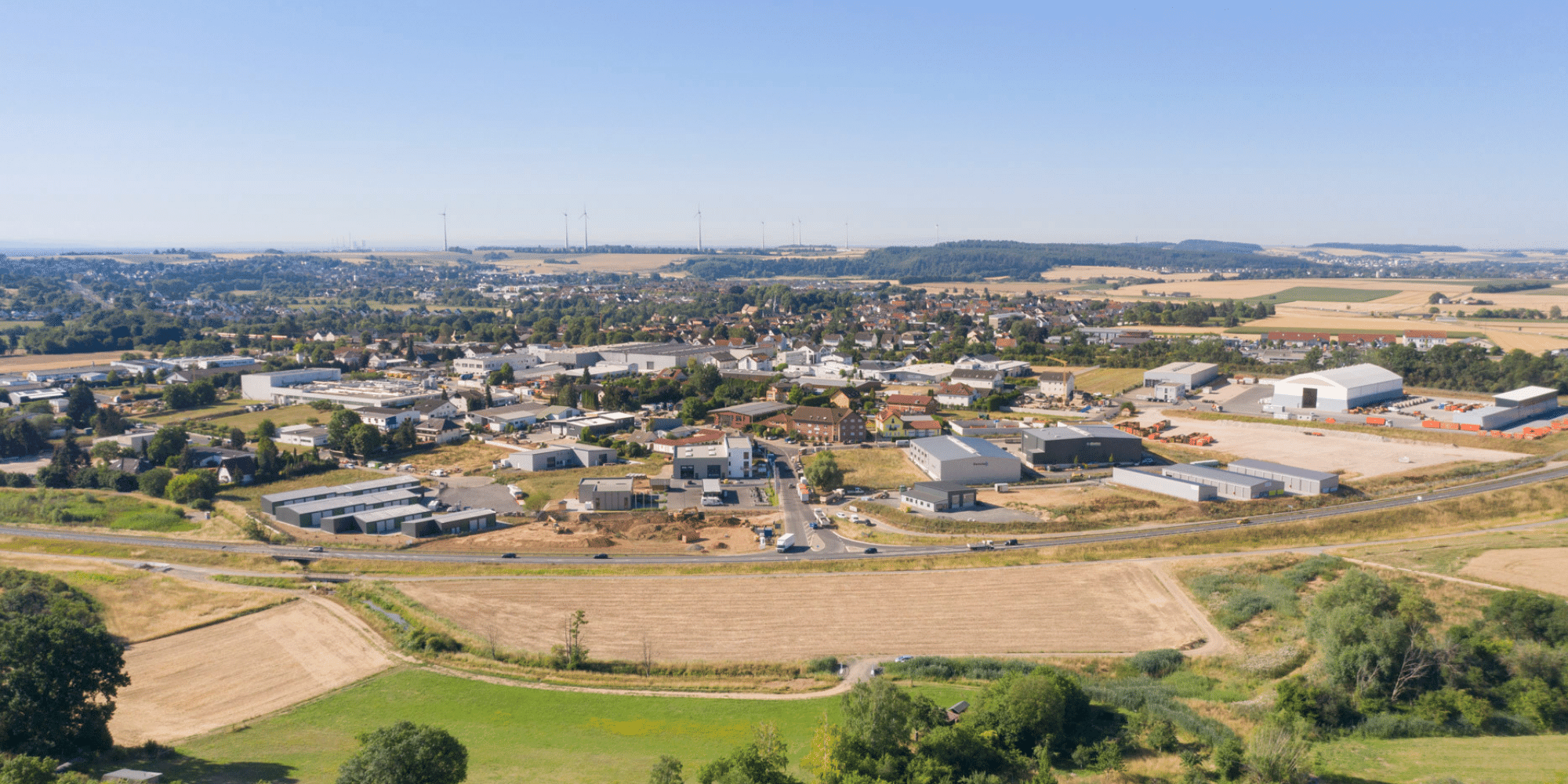 Luftbildaufnahme Gewerbegebiet Nidderau