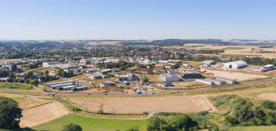 Luftbildaufnahme Gewerbegebiet Nidderau