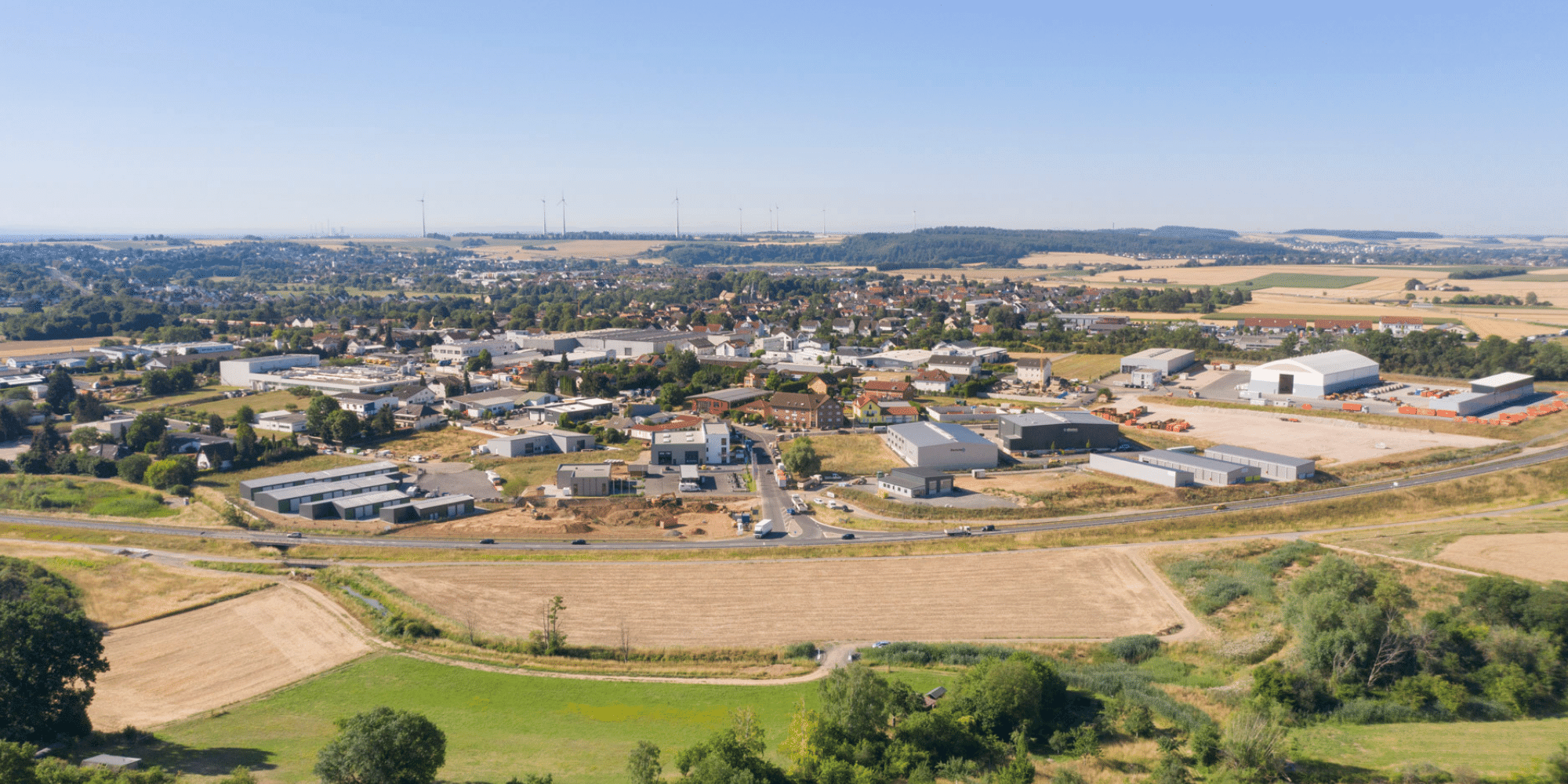 Luftbildaufnahme Gewerbegebiet
