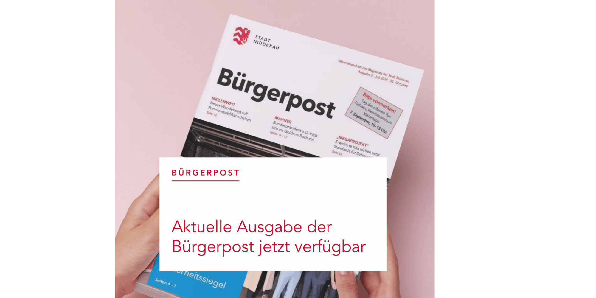 2 Hände halten eine Ausgabe der Bürgerpost