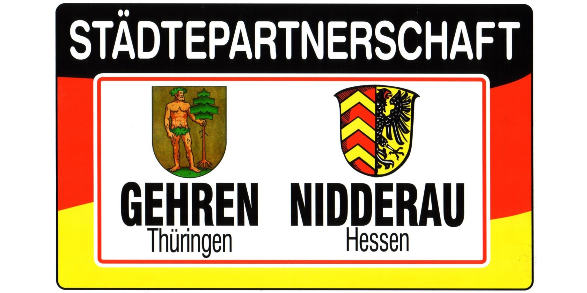 Städtepartnerschaftsschild Gehren Nidderau