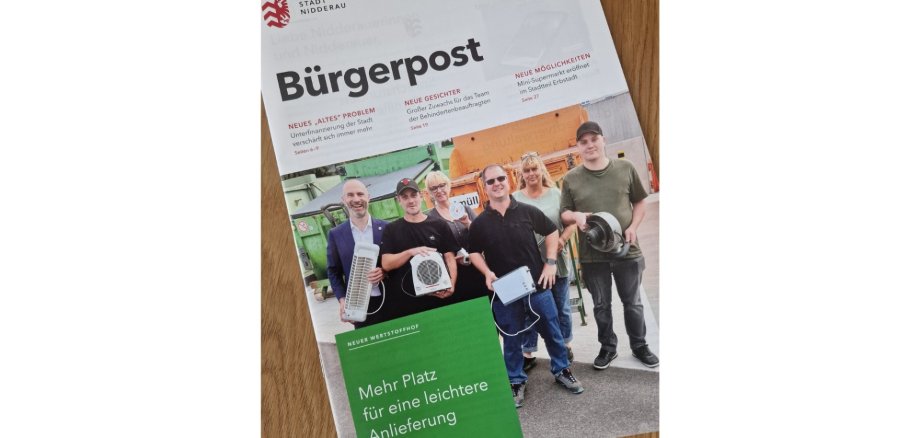 Stadtmagazin mit 6 Personen auf der Titelseite.