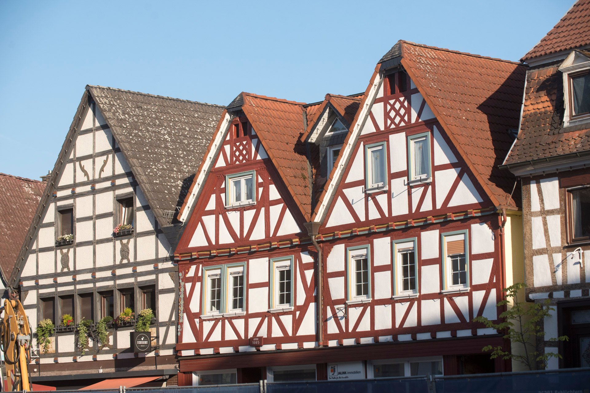 Fachwerkansicht auf dem Windecker Marktplatz