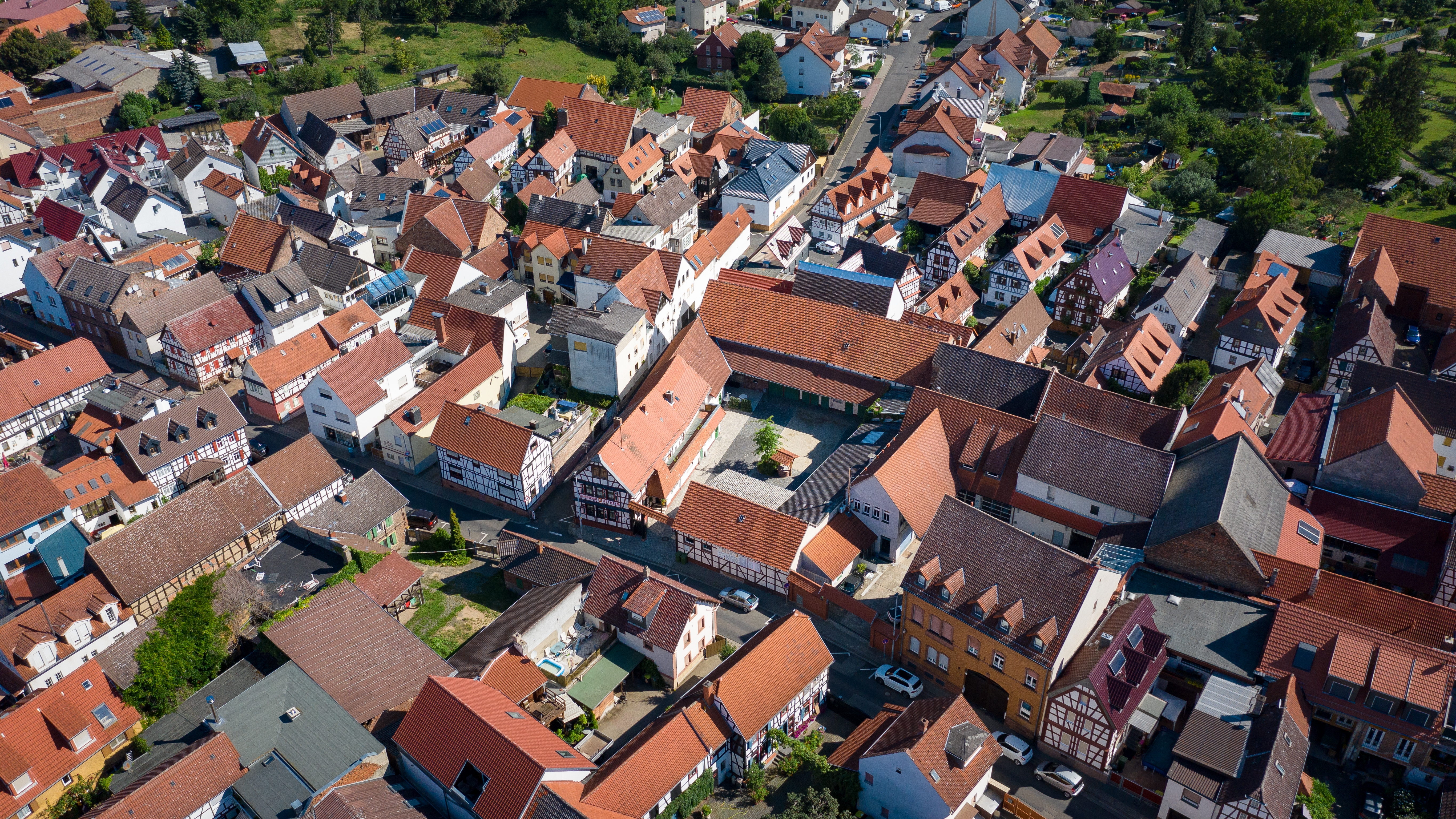 Ostheim Bürgerhof Luftbild Luftbildaufnahme Stadtkern Ostheim