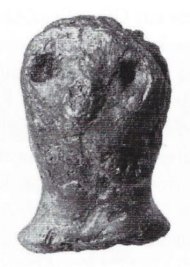 Bronzestatur eines Kopfes