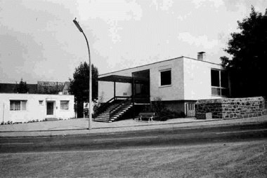 Schwarz-weiß Aufnahme Gebäude