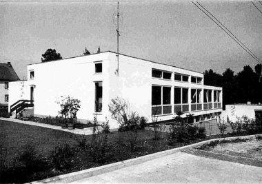 Schwarz-weiß Aufnahme Gebäude