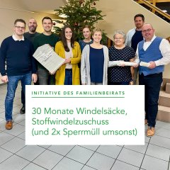 1) Erfolgreiche Initiative zur Verlängerung des Windel-Service und Einführung eines Stoffwindelzuschusses im Dezember 2022 1) Erfolgreiche Initiative zur Verlängerung des Windel-Service und Einführung eines Stoffwindelzuschusses im Dezember 2022