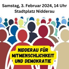 8) Unterstützung der Kundgebung für Mitmenschlichkeit und Demokratie in Nidderau im Februar 2024 8) Unterstützung der Kundgebung für Mitmenschlichkeit und Demokratie in Nidderau im Februar 2024