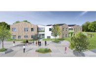 Ansicht Gebäude als Grafik der Kita Allee Mitte II