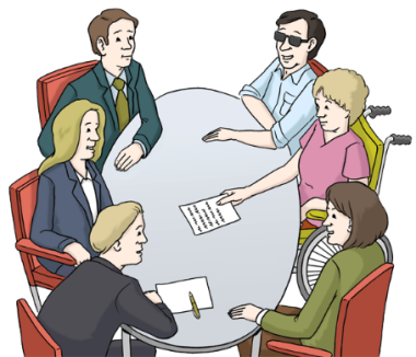 6 Personen an einem Besprechungstisch