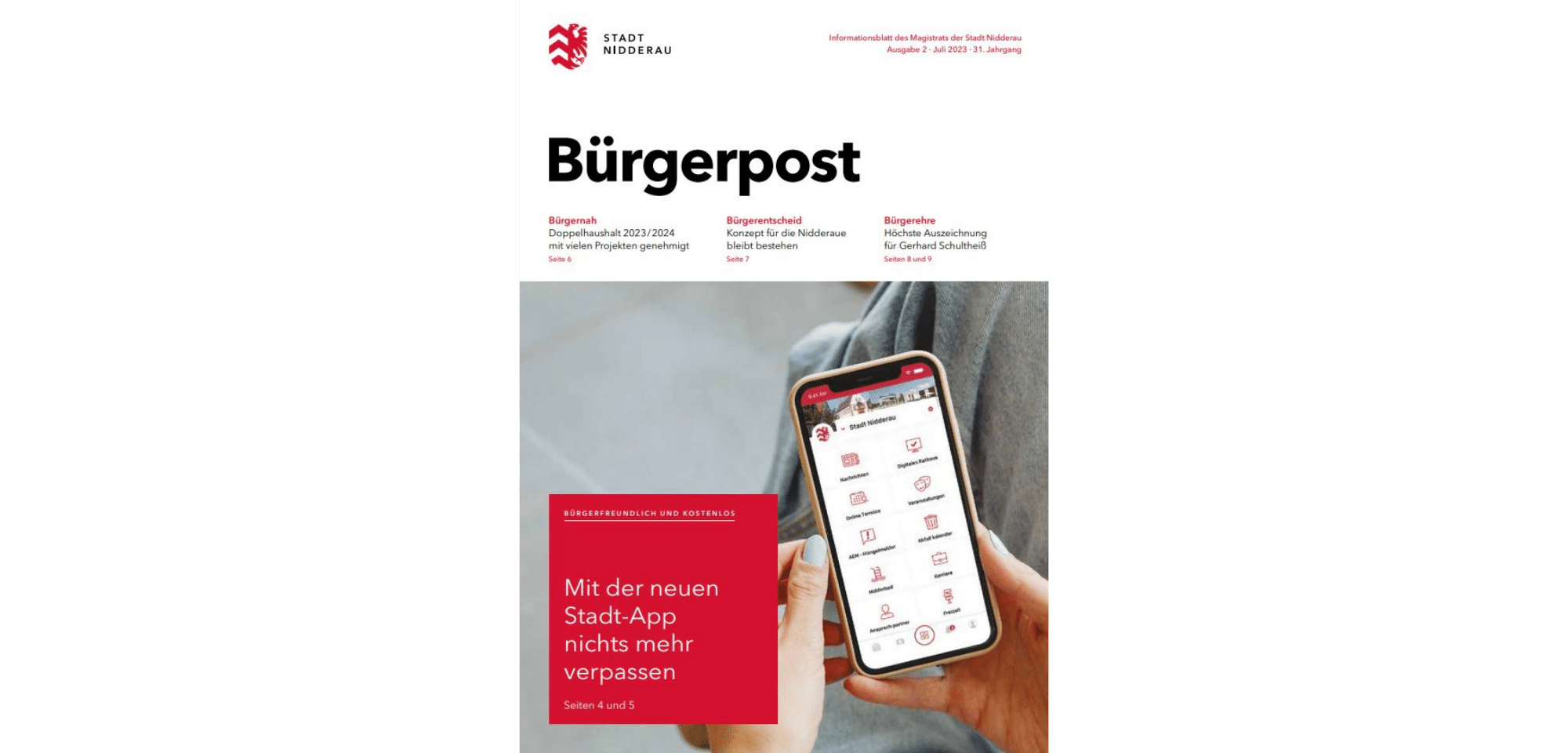 Hand hält Smartphone