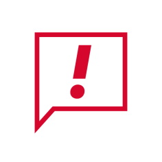 Icon Sprechblase mit Ausrufezeichen