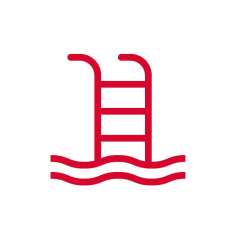 Icon Leiter geht in Schwimmbad