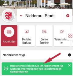 Screenshot Munipolis App: Registrieren Sie sich mit Ihrer Telefonnummer